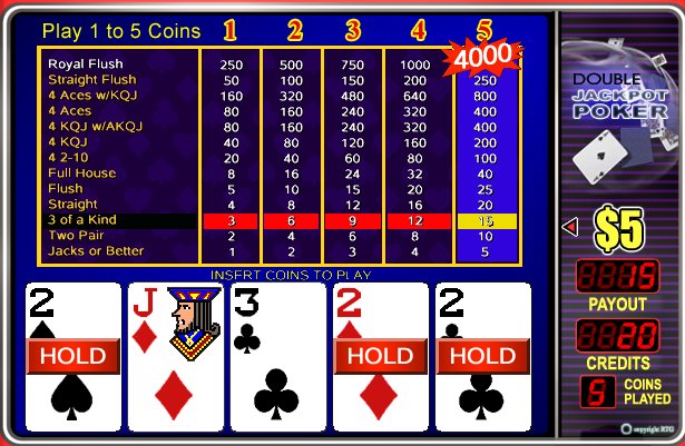 Double Jackpot Poker Video Poker Game